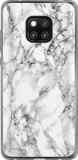 Чохол на Huawei Mate 20 Pro Мрамор білий 4480u-1567 (Чорний)