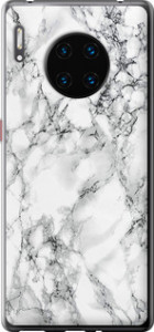 Чохол на Huawei Mate 30 Pro Мрамор білий 4480u-1796 (Чорний)