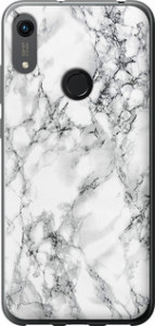 Чехол на Huawei Honor 8A Мрамор белый 4480t-1635 (Черный)