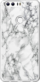Чохол на Huawei Honor 8 Мрамор білий 4480u-351 (Чорний)