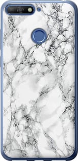 Чехол на Huawei Honor 7C Мрамор белый 4480t-1411 (Черный)