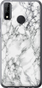 Чехол на Huawei P Smart 2020 Мрамор белый 4480u-2060 (Черный)