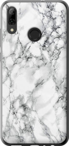 Чехол на Huawei P Smart 2019 Мрамор белый 4480u-1634 (Черный)