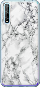 Чехол на Huawei P Smart S Мрамор белый 4480u-1813 (Черный)