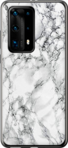 Чехол на Huawei P40 Pro Plus Мрамор белый 4480u-1917 (Черный)