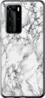 Чехол на Huawei P40 Pro Мрамор белый 4480t-1839 (Черный)