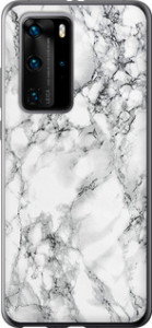 Чехол на Huawei P40 Pro Мрамор белый 4480u-1839 (Черный)