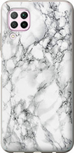 Чохол на Huawei P40 Lite Мрамор білий 4480t-1887 (Black)