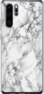 Чехол на Huawei P30 Pro Мрамор белый 4480t-1621 (Черный)
