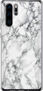 Чехол на Huawei P30 Pro Мрамор белый 4480t-1621 (Черный)