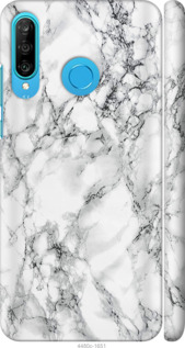 Чохол на Huawei P30 Lite Мрамор білий 4480m-1651 (Чорний)