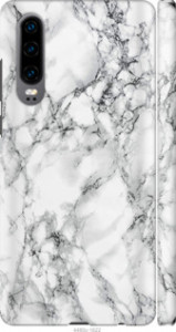 Чехол на Huawei P30 Мрамор белый 4480m-1622 (Черный)