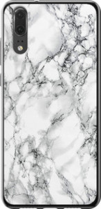 Чехол на Huawei P20 Мрамор белый 4480u-1396 (Черный)
