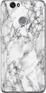 Чехол на Huawei Nova Мрамор белый 4480t-439 (Черный)