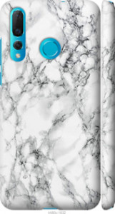 Чехол на Huawei Nova 4 Мрамор белый 4480m-1632 (Черный)