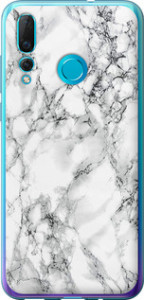 Чехол на Huawei Nova 4 Мрамор белый 4480u-1632 (Черный)