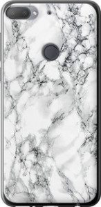 Чохол на HTC Desire 12 Plus Мрамор білий 4480u-1485 (Чорний)