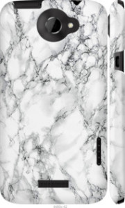 Чохол на HTC One X Мрамор білий 4480c-42 (Чорний)