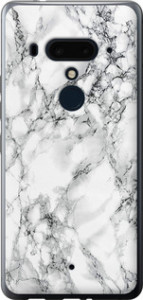 Чохол на HTC U12 Plus Мрамор білий 4480u-1712 (Чорний)