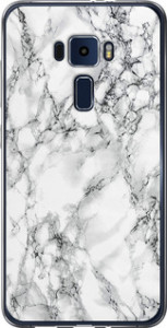 Чехол на Asus Zenfone 3 ZE552KL Мрамор білий 4480u-448 (Чорний)