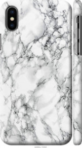 Чехол на iPhone X Мрамор белый 4480m-1050 (Черный)