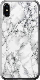 Чехол на iPhone X Мрамор белый 4480t-1050 (Черный)