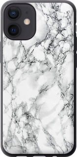 Чехол на iPhone 12 Mini Мрамор белый 4480t-2071 (Черный)