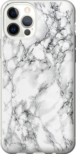 Чехол на iPhone 12 Pro Мрамор белый 4480t-2052 (Черный)