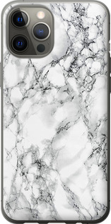 Чехол на iPhone 12 Pro Max Мрамор белый 4480t-2054 (Черный)