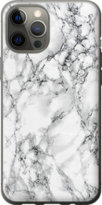 Чехол на iPhone 12 Pro Max Мрамор белый 4480t-2054 (Черный)
