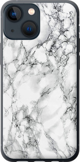 Чохол на iPhone 13 Mini Мрамор білий 4480t-2373 (Чорний)