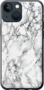 Чохол на iPhone 13 Mini Мрамор білий 4480t-2373 (Чорний)