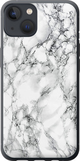 Чехол на iPhone 13 Мрамор белый 4480u-2374 (Черный)