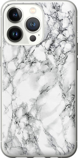 Чехол на iPhone 13 Pro Мрамор белый 4480t-2372 (Черный)