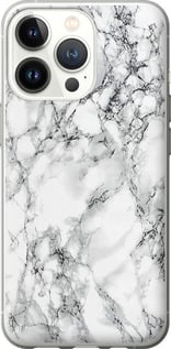 Чехол на iPhone 13 Pro Мрамор белый 4480u-2372 (Черный)