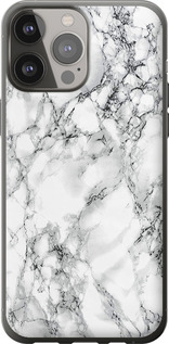 Чохол на iPhone 13 Pro Max Мрамор білий 4480u-2371 (Чорний)