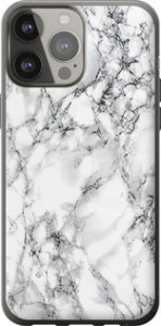 Чохол на iPhone 13 Pro Max Мрамор білий 4480u-2371 (Чорний)