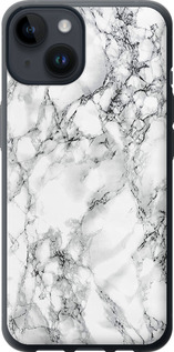 Чехол на iPhone 14 Мрамор белый 4480u-2648 (Черный)