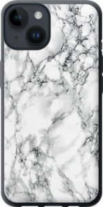 Чехол на iPhone 14 Мрамор белый 4480u-2648 (Черный)