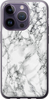 Чехол на iPhone 14 Pro Мрамор белый 4480u-2646 (Черный)