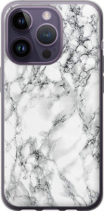 Чехол на iPhone 14 Pro Мрамор белый 4480u-2646 (Черный)