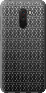 Чехол на Xiaomi Pocophone F1 Ячейки 243t-1556 (Черный)