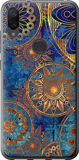 Чехол на Xiaomi Mi Play Золотой узор 678u-1644 (Синий)