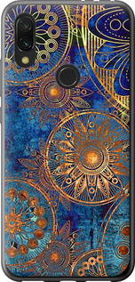Чохол на Xiaomi Redmi 7 Золотий узор 678t-1669 (Синий)