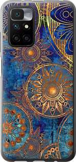 Чохол на Xiaomi Redmi 10 Золотий узор 678u-2488 (Синій)