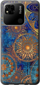Чохол на Xiaomi Redmi 10A Золотий візерунок 678t-2578 (Синій)
