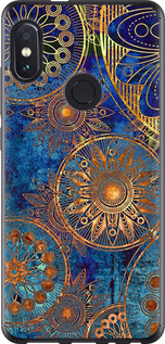 Чохол на Xiaomi Redmi Note 5 Золотий узор 678u-1516 (Синій)