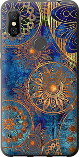 Чохол на Xiaomi Redmi Note 6 Pro Золотий узор 678t-1551 (Синій)