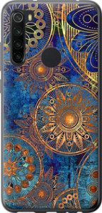 Чохол на Xiaomi Redmi Note 8 Золотий узор 678t-1787 (Синій)