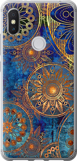 Чохол на Xiaomi Redmi S2 Золотий узор 678t-1494 (Синій)